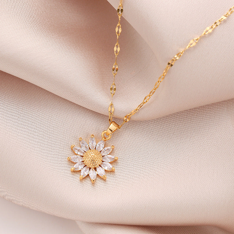 .25 ct. t.w. Diamond Sunflower Necklace in 14kt Yellow Gold | Ross-Simons