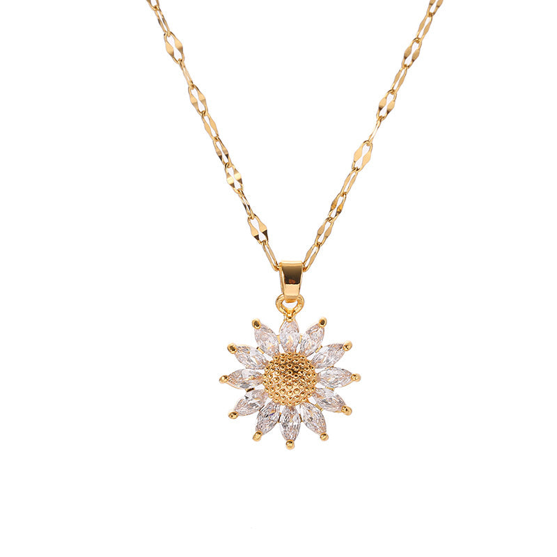 Pearled Sunflower Necklace